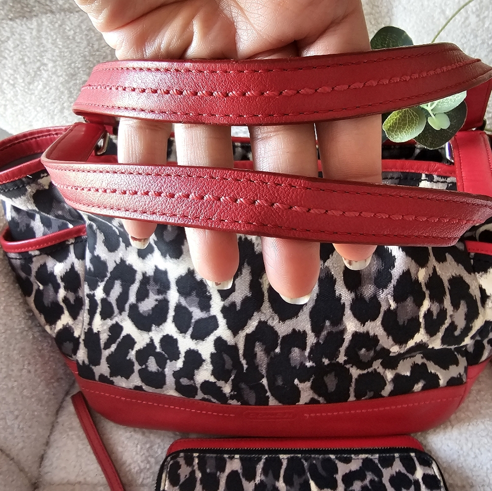 Coach Leopard Print Set: Tote & Wallet - Picture 4 of 13